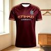 Unisex Černý venkovní fotbalový dres NYCFC s potiskem Etihad Airways Rychleschnoucí Krátký rukáv Kulatý výstřih Fotbalový fanoušek Tréninkové Sportovní trička
