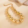 Vintage Big Beads Choker Necklace For Women Girls Exaggerated Clavicle Chain