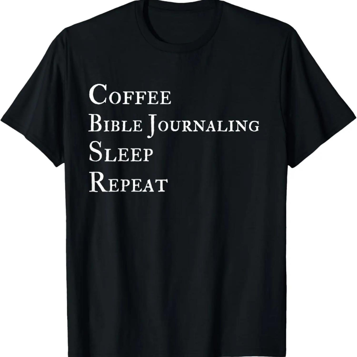 Coffee Bible Journaling Sleep Religious Christian T-Shirt S