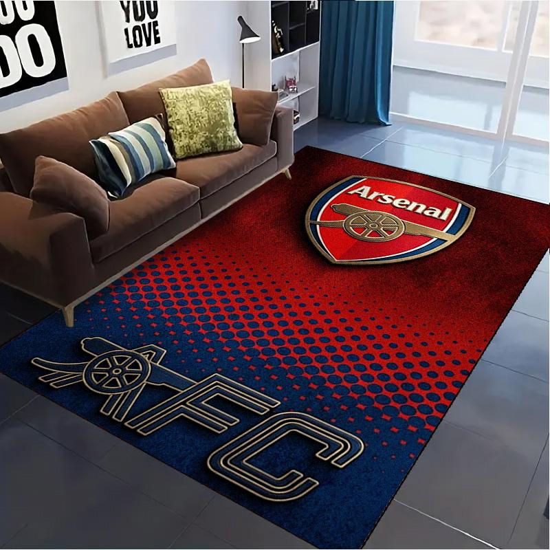 Tappeto Arsenal F.C. per Soggiorno Camera da Letto Casa Decorazione Divano, Tappetino Antiscivolo per Giochi Bambini
