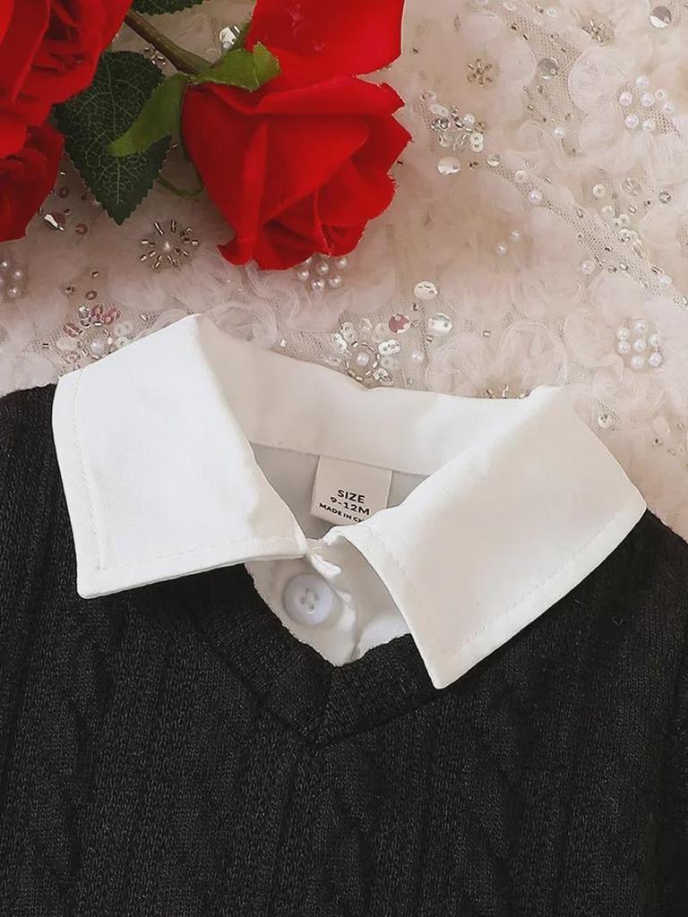 Autumn/Winter 2024 Cross-Border Children's Skirt Set: Baby Girls' Black & White 3-Piece Outfit