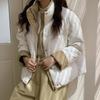 Cappotto invernale in cotone spesso e largo in stile coreano da donna con collo alto
