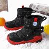 Winter Kids' High-Top Leather Snow Boots - Warm, Thick, Non-Slip Velvet Lining for Boys & Girls