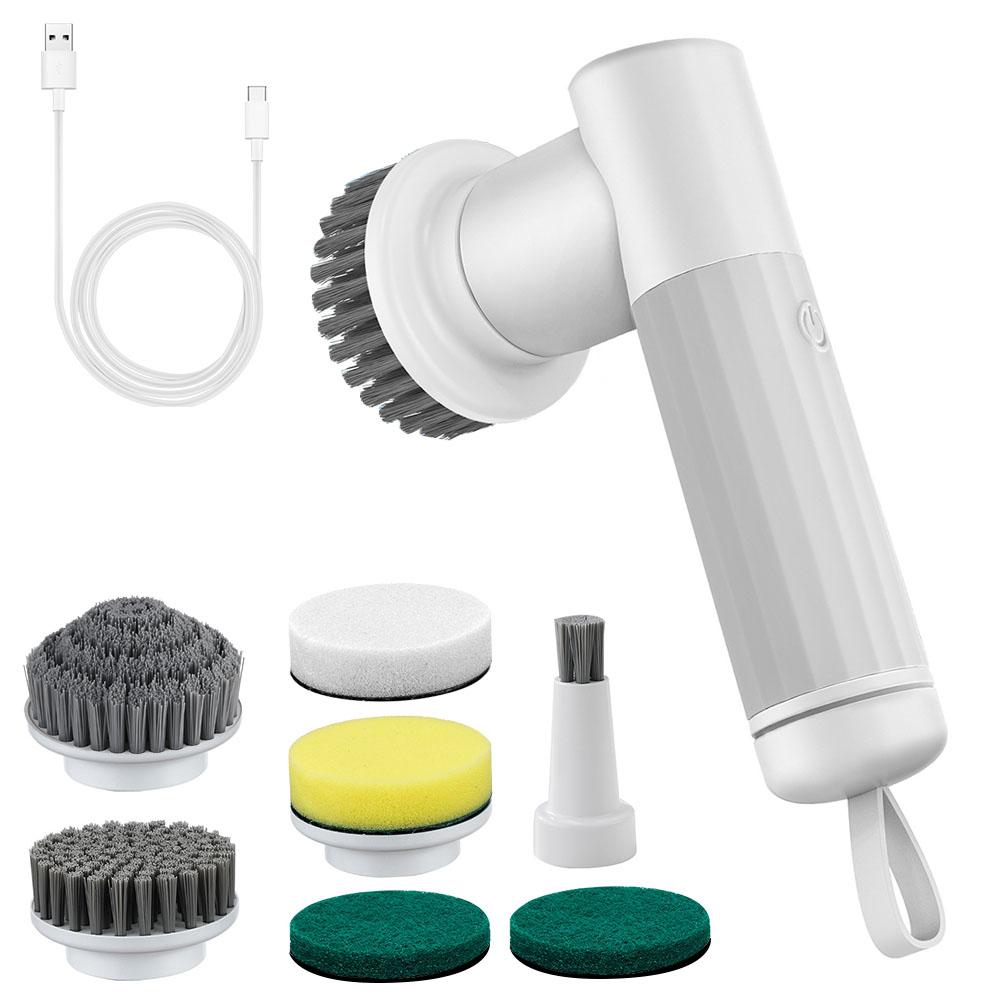 

Ручная электрическая щетка для чистки USB-типа, 6-в-1, щетка для мытья ванной комнаты, кухонный инструмент для чистки, щетка для чистки раковины и ванны, инструменты для чистки 6 in 1