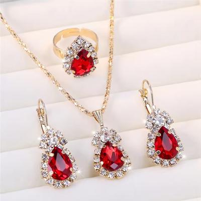 Luxury Female Women Blue Water Drop Wedding Jewelry Set Women Sale Personalized Wedding Bride Accessories