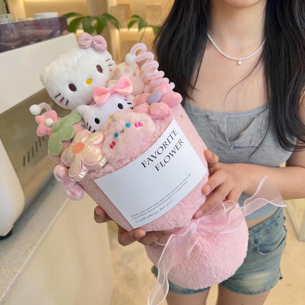 Sanrio Cartoon Plush Doll Bouquet - Perfect Christmas or Birthday Gift for Girlfriend or Best Friend