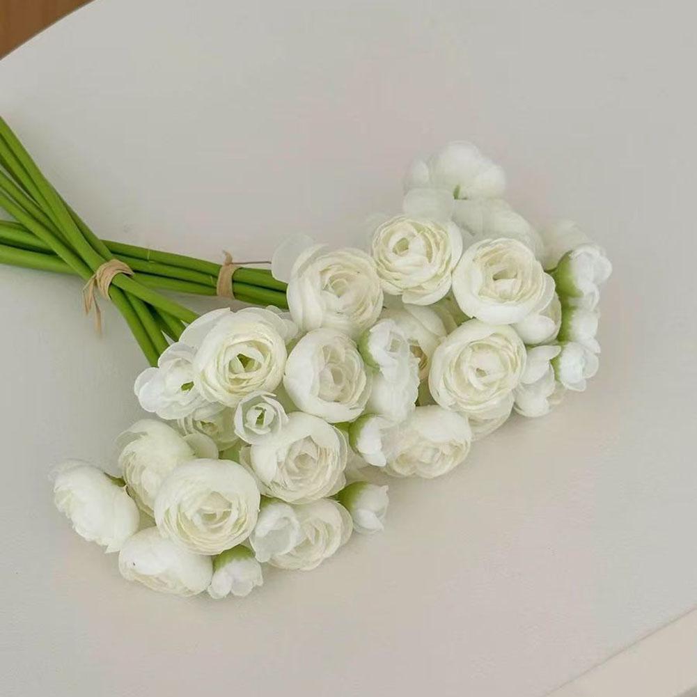 Ranunculus Faux Flower Set 24 Pcs Artificial Silk-Like Blooms for Vase Arrangements Home Decor Wedding Centerpieces and Styling