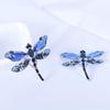 Blue Crystal Vintage Dragonfly Brooches  High Quality Fashion Insect Brooch Pins