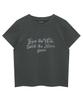 Syupeodeulai Women'S Slogan Logo T-Shirt Charcoal Sdfiscq02Chl