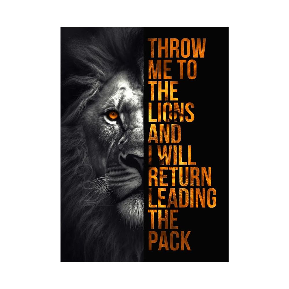 Citazioni Motivazionali Conquista Focus Pittura su Tela Leone Tigre Leopardo Animali Feroci Poster Stampa Muro Soggiorno Decorazioni per la Casa