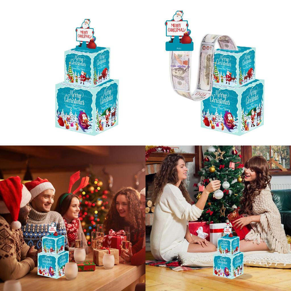 Weihnachtsfeier Dekoration Karton Doppelschicht Weihnachtsmann Geschenkbox Spardose