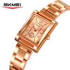 Skmei 2570 Elegant Fashion Women Quartz Watch Costume Stainless Steel Band Waterproof Rectangle in Stock Casual Watch Set