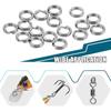 Flat Stainless Steel Lure Three Hook Connector Improved Strength Steel Ring for Multiple Fishing Applications