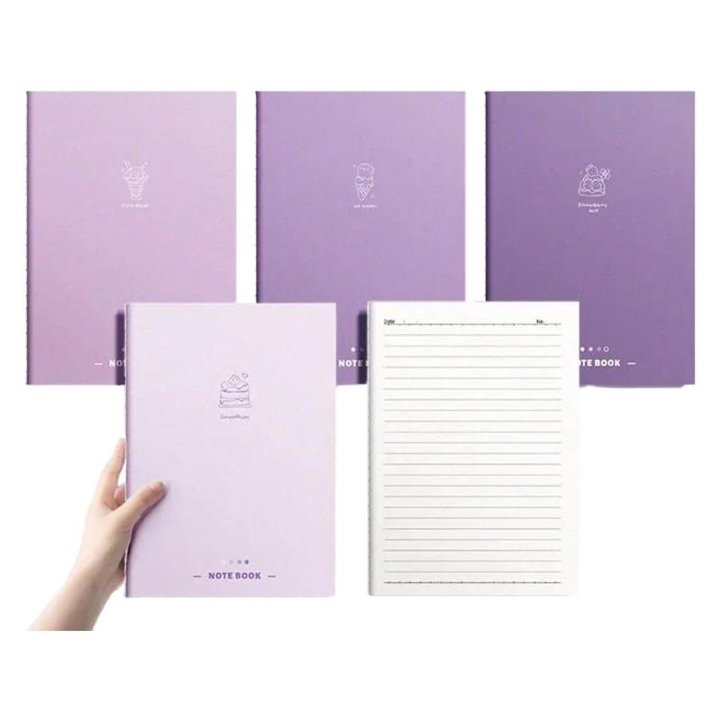 4Pcs Softcover Notebook 80 Pages Wide Lined 7x10Inch College Ruled Journal Thread Binding Notepads for Office School