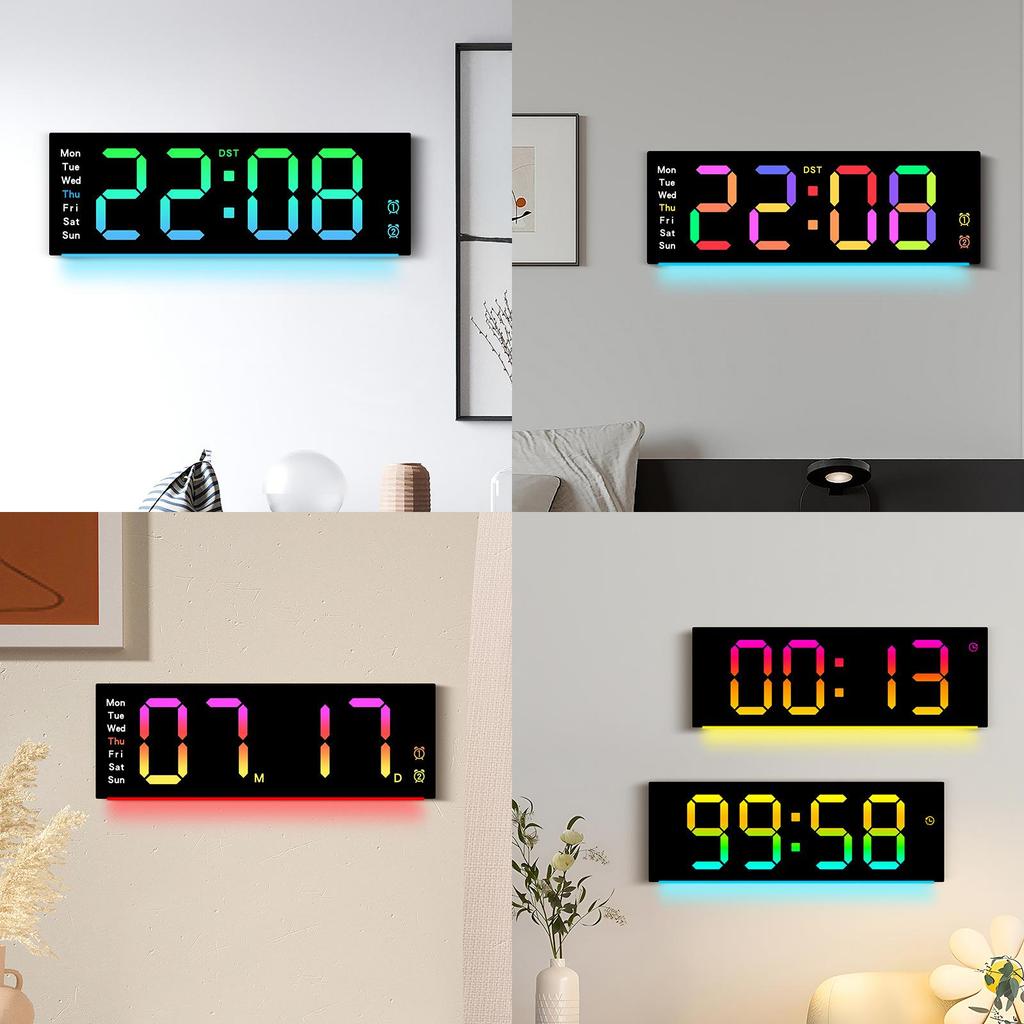 Simple Led Wall Clock With Calendar And Timer Function For Modern Living Spaces