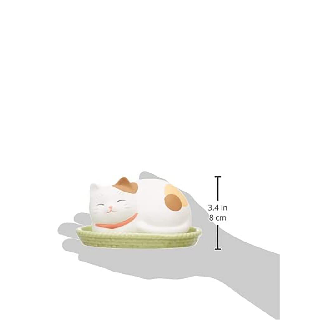 Yakushi Kiln Nekobiyori Eco Humidifier Height 8cm Napping Cat 9648 Approx.