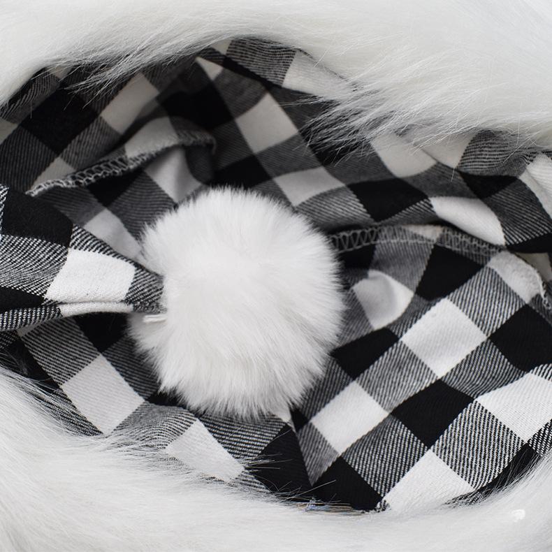 Christmas Decoration 45 * 32CM High-end Plush Red Black Checkered Christmas Hats Xmas Cap Kerst Decoraties For Kids Gifts