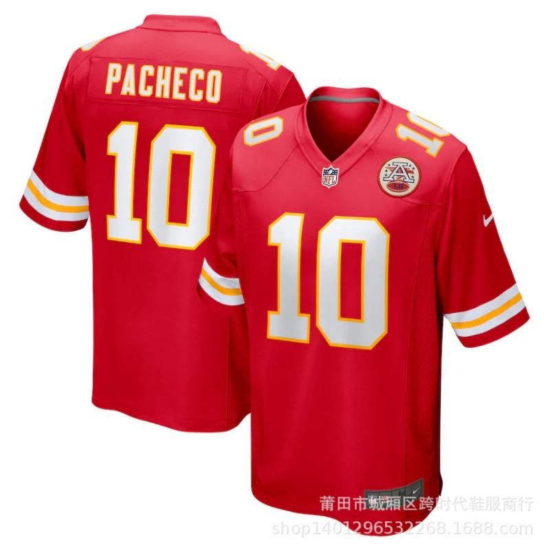 Kansas City Chiefs NFL Koszulka Piłkarska Patrick Mahomes 10 Premium Replika Krótki Rękaw Męska Kibice Odzież Drużyny Sportowej