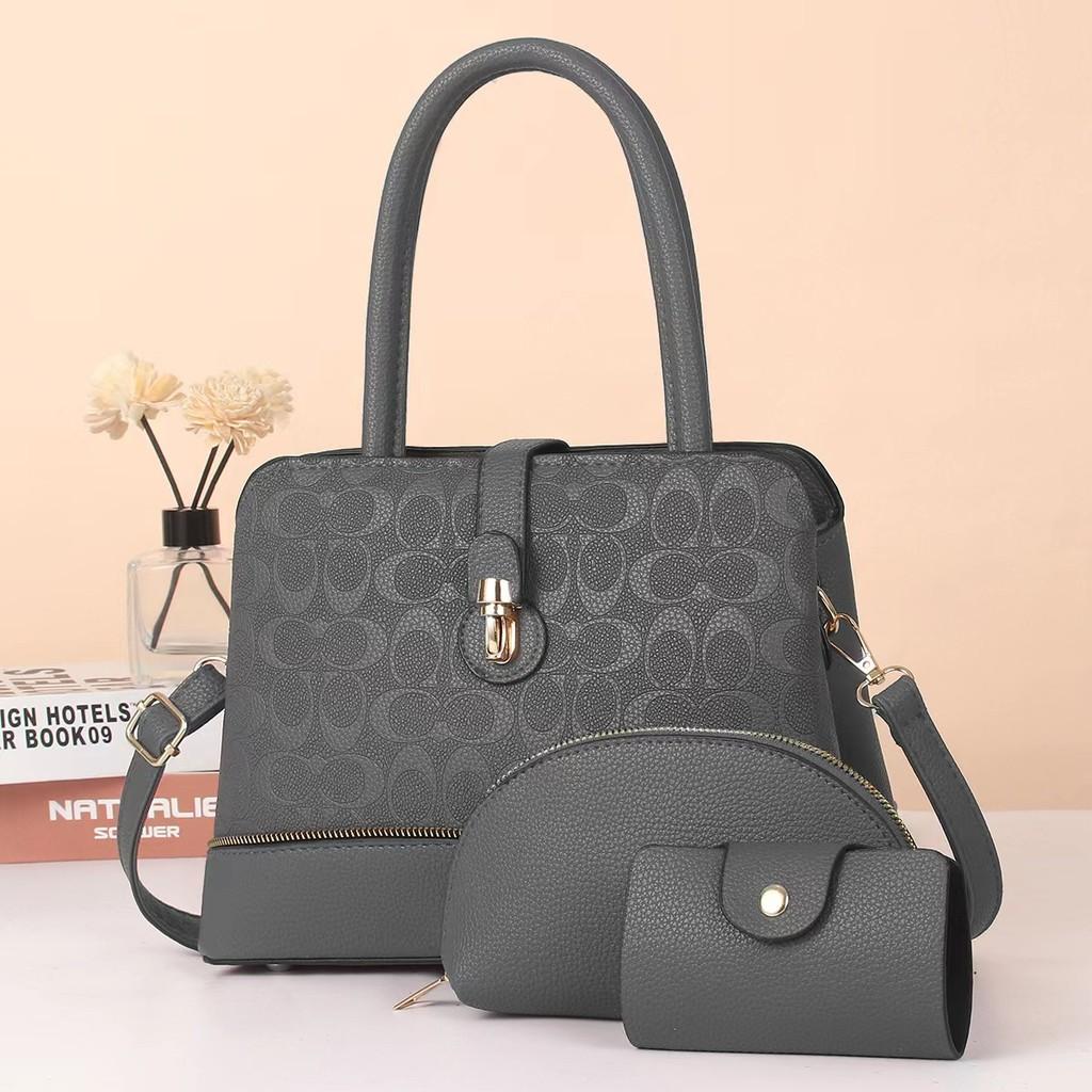 Stylish Three Piece Set Of Versatile Shoulder Handbags With Floral Design For Women