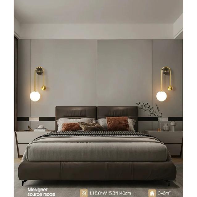 LED Bedroom Bedside Wall Light Lamp Glass Ball Gold Interior Lighting Sconce For Home Decor Living Room Corridor Luminaire