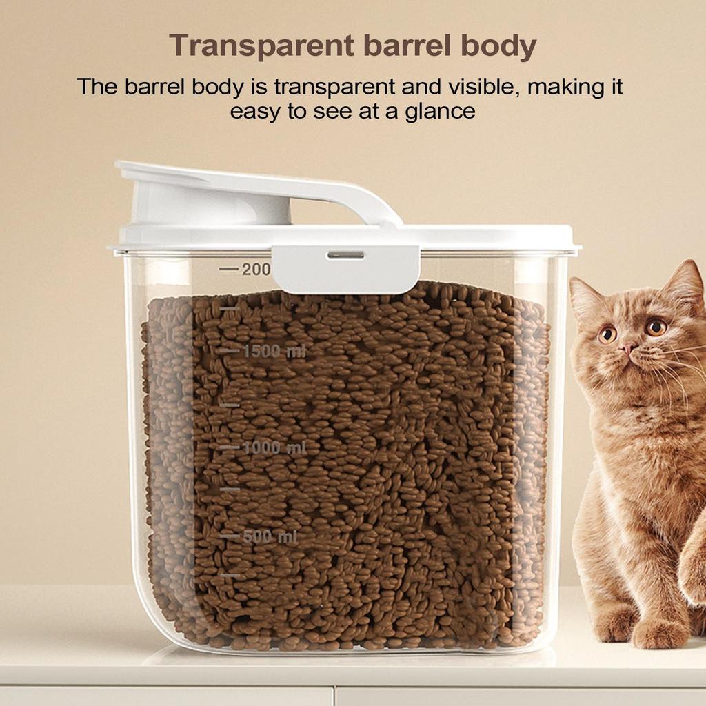 Dog Food Storage Container Airtight Pet Food Storage Containers 2L Organizer Canister with Lid for Sugar Rice Cereal Nut Pasta