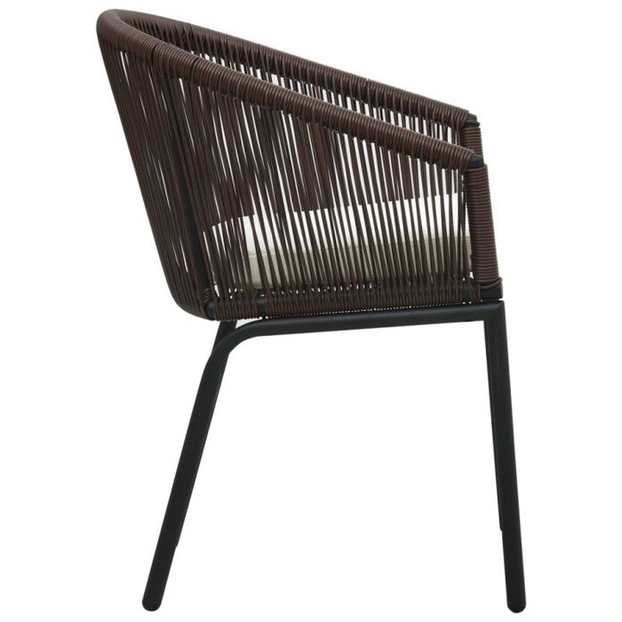 VidaXL Chaises de jardin 2 pcs Marron Rotin PVC