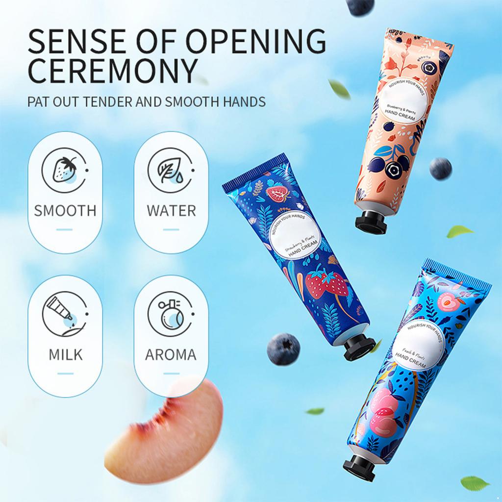 5-Pack Scented Hand Cream Gift Set, Travel Size Moisturizer with Floral and Fruit Fragrances, for Nourishment and Dry Cracked Skin Care