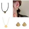 Metal Shells Pendant Necklace Earrings Choker Fashion Collar Necklace Jewelry