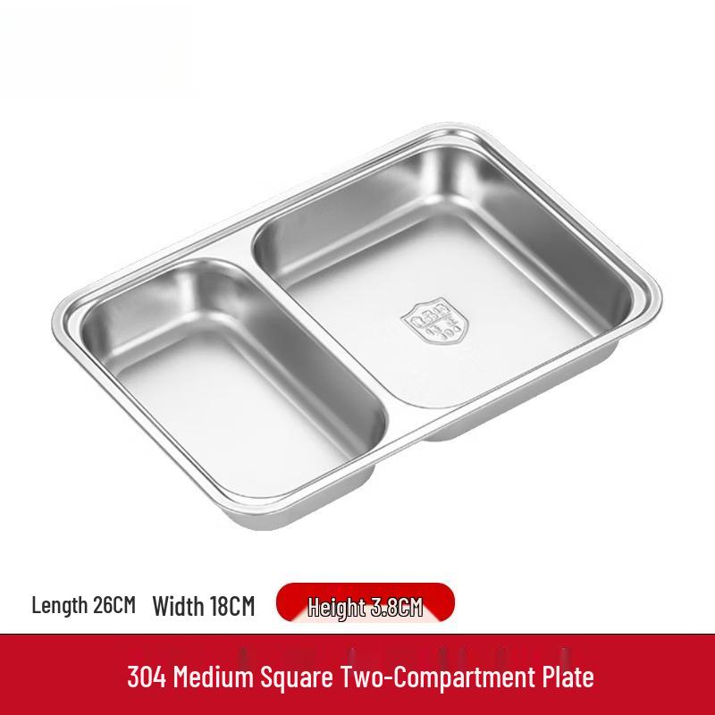 Yuzhuxun 304 Stainless Steel Square Divided Tray with Lid