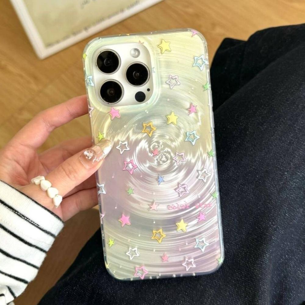 Iridescent Glossy Phone Case for iPhone 11 13 14 15 16 17 Pro 17 13 14 15 Pro Max High Quality Fantasy Floral Style Full Protection Shell