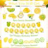 10pcs Lemon Birthday Decorations Set - Lemon Birthday Banner, Fruit Shape Hanging Swirl, Party Hanging Decor for Fruit Theme Party Favors