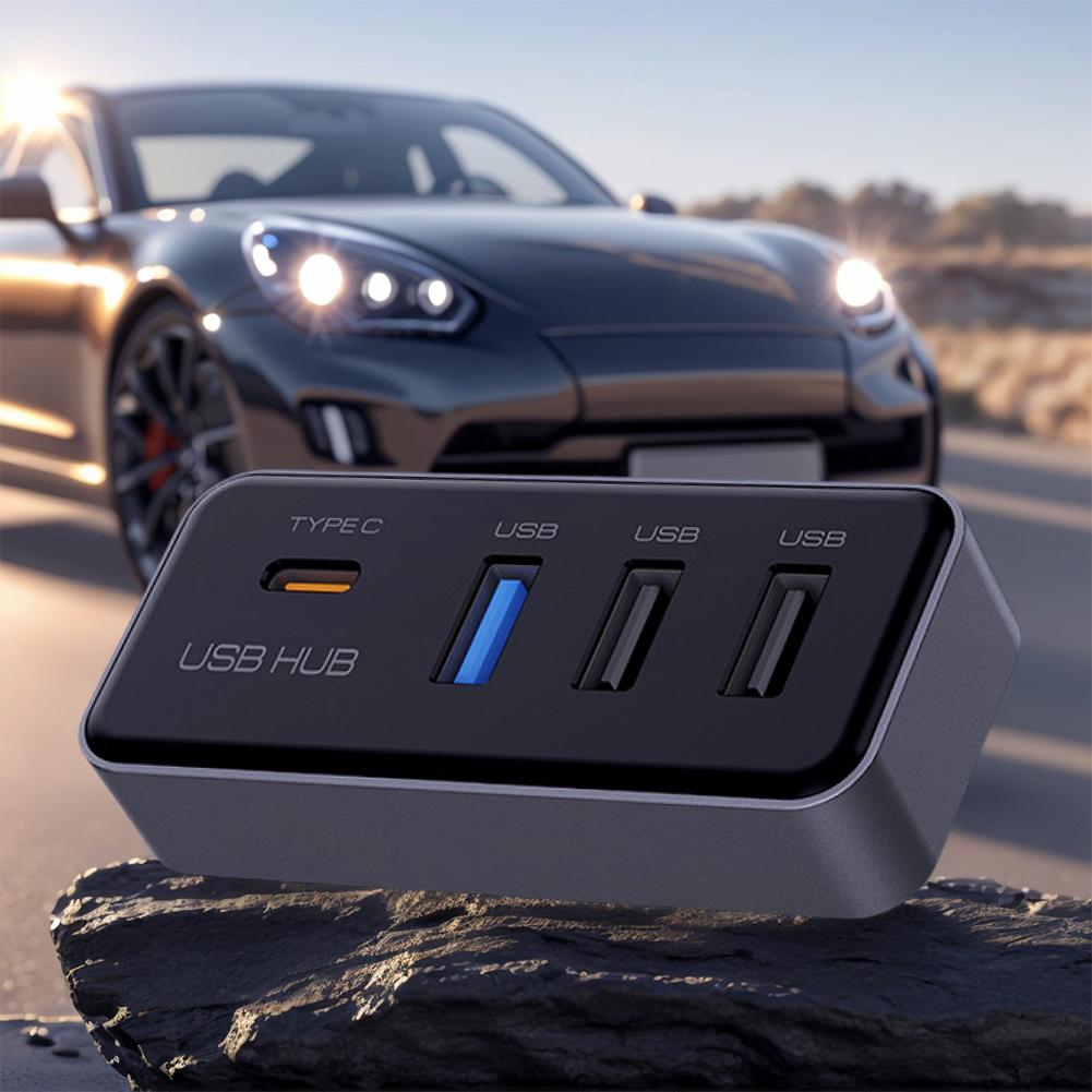 4-in-1 Glove Box USB Hub Docking Station Expansion Dock for TESLA Model 3 Model Y Car Accessories