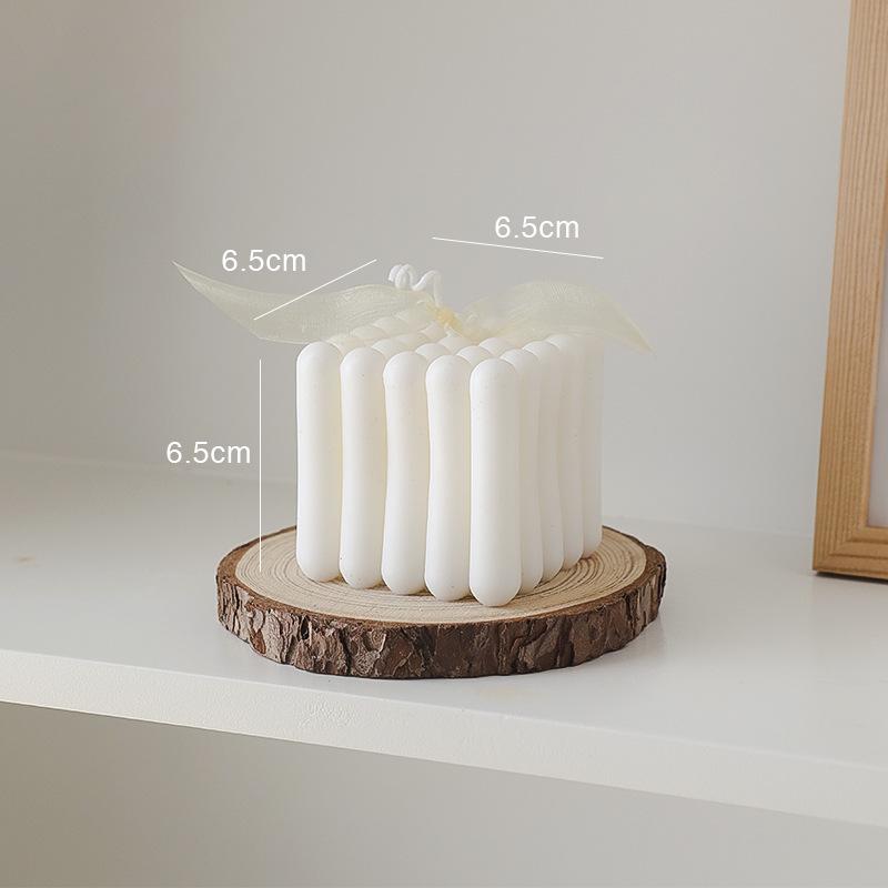 Rubik's Cube Aromatherapy Candle - Soy Wax White Geometric Ornament & Home Decor Candle