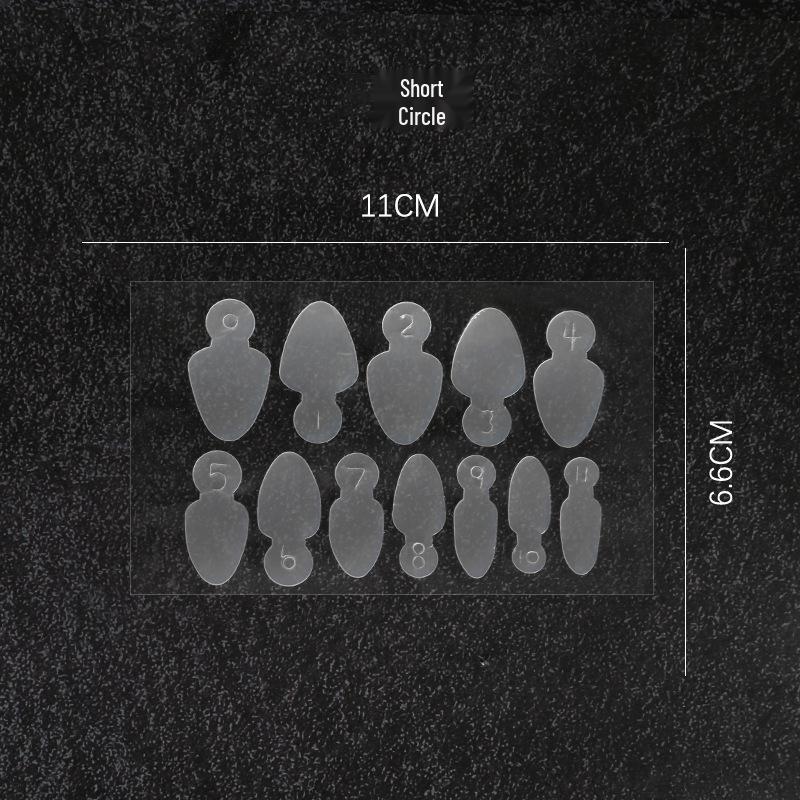 12-Piece French Style Nail Art Crystal Gel Mold Kit - Long, Round, Short, Pointed Stickers with Silicone Mold