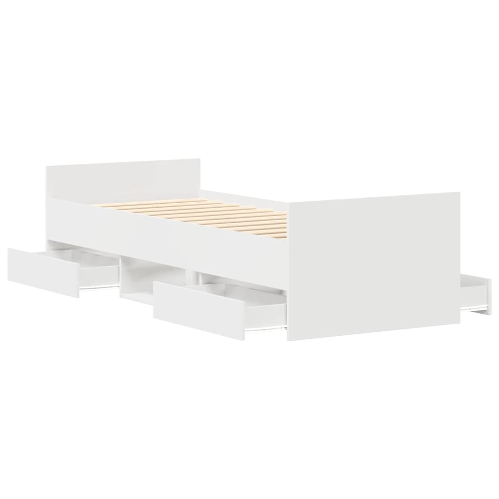 Bed Frame with Headboard and Footboard White 100x200 cm