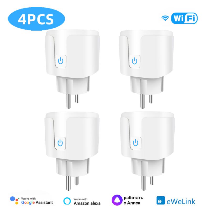 Corui Ewelink Wifi Smart Steckdose 20a Eu Smart Plug Mit Stromüberwachung Timing Alexa Google Home Yandex Alice Sprachsteuerung