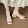 Pick Up Girl 8158-1 Summer Night Breeze Gentle Low Heel Sandals Summer 2025 New Fairy Style Women's Shoes