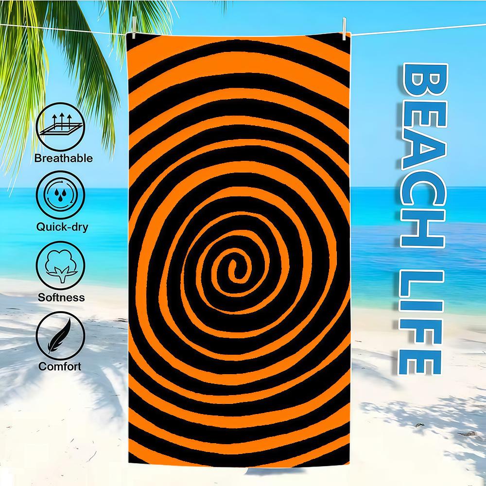 Towel Textile Bathrobe Colorful Beach Quick-Drying Lightweight Portable Camping Spiral Swim Pool Pattern Travel