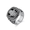 Westasiatischer und nordafrikanischer Vintage-Ring mit der Hand der Fatima aus Edelstahl für Herren, traditioneller Körperschutzschmuck, Punk-Stil, Hip-Hop-Fingerring