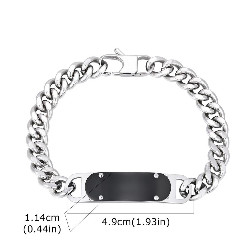 

Vnox Punk Engrave Name Custom Bracelets for Men, Men s Thick Chain Bracelet Stainless Steel Wristband, Customized Jewelry Gifts 19.5cm