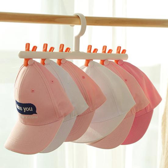 Hat Hanger 6 Clips Space-saving PP Strong Hold Baseball Cap Organizer