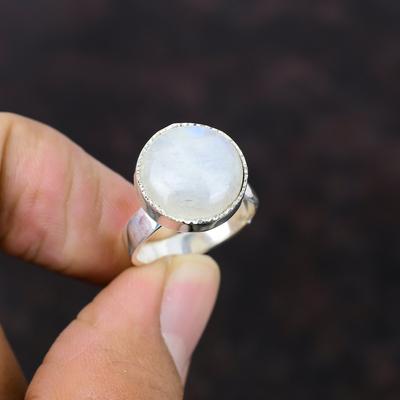 Rainbow Moonstone Ring Original Gemstone Ring 925 Sterling Silver Ring Adjustable Ring Rainbow Moonstone Jewelry Handmade Ring Wedding Gift
