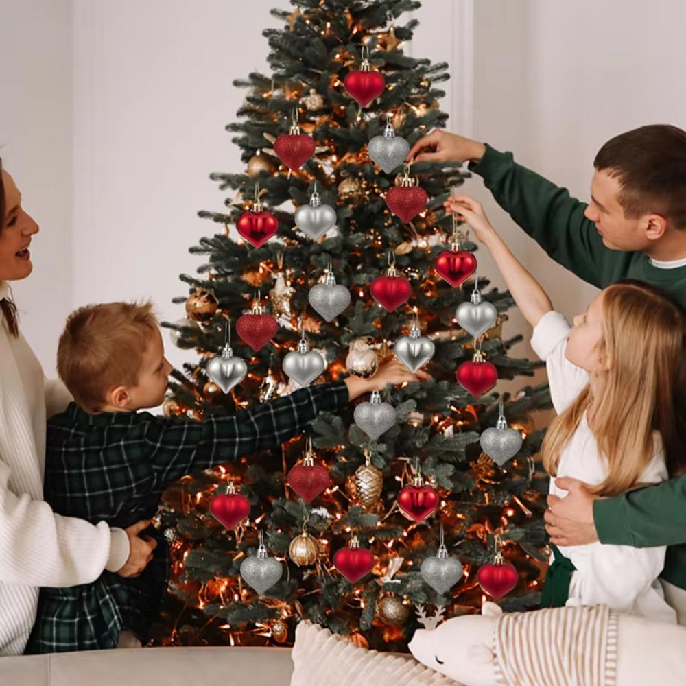 12 STÜCKE 4,5CM Hängender Herzkugel Anhänger Partydeko Kugel Neujahr Valentinstag Dekoration