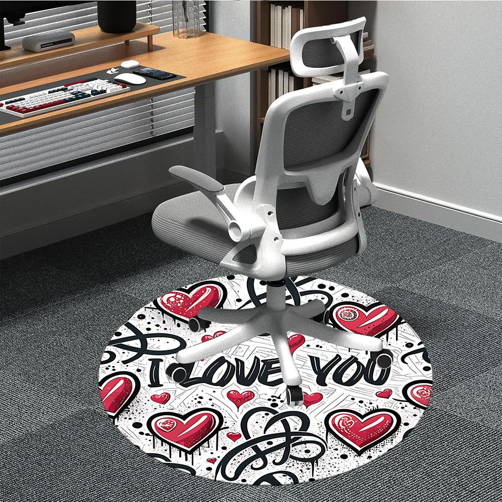 

1pc Love Hearts Pattern Chair Carpet for Office Non-Slip, Rug for Office, Room, Good Gift for Family or Friends, yy251226186 80cm by 80cm