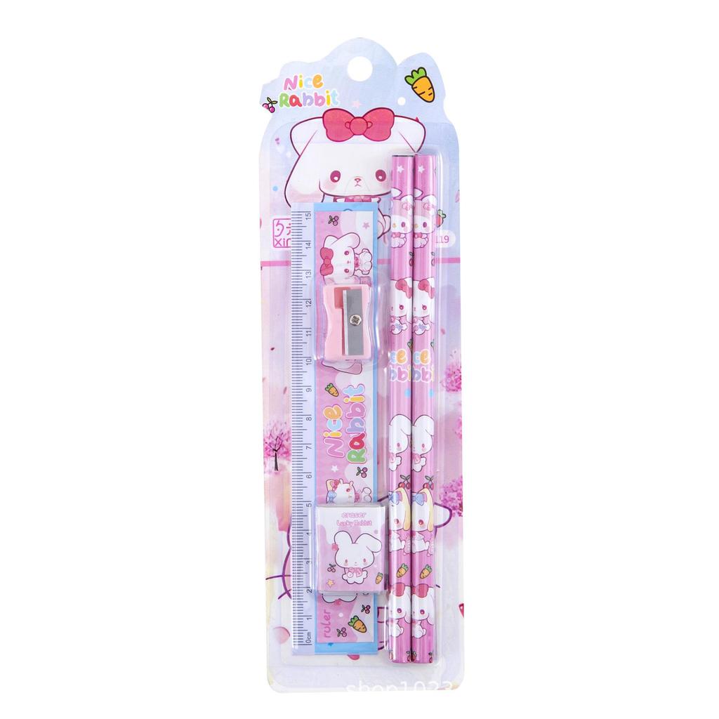 5-Piece Cartoon Stationery Set for Kids: Cute Pencil Set, Perfect for Kindergarten Prizes and June 1st Festival Gifts