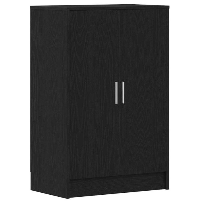 Black Oak Shoe Cabinet 60x35x92 Cm Engineered Wood