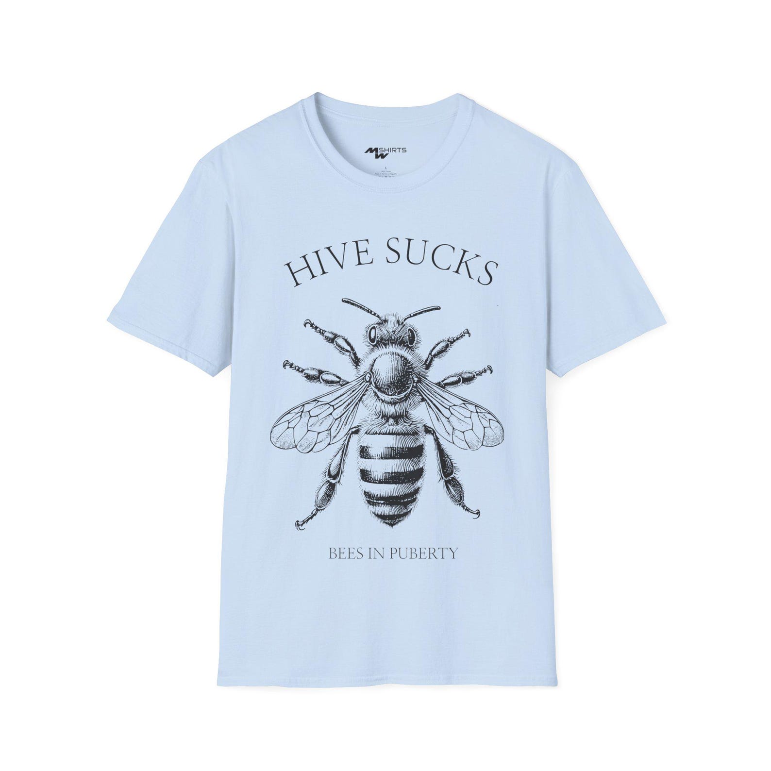Hive Sucks, Bees in Puberty Engraving Style T-Shirt/ Unisex Softstyle T-Shirt XL