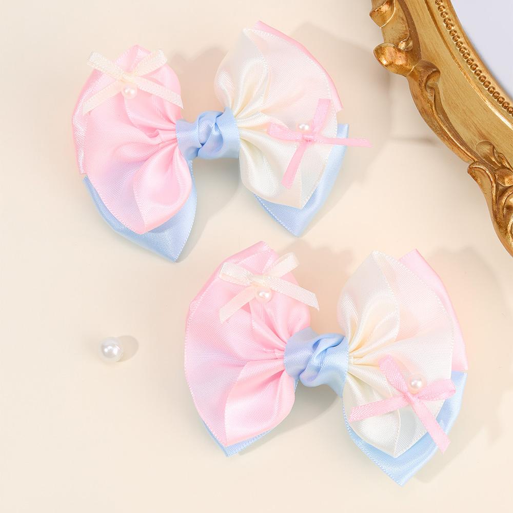 

2 шт. Заколки для волос конфетного цвета, милая шифоновая заколка-бант, принцесса-заколка для девочек, детей, корейские головные уборы, аксессуары для головных уборов
