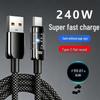 240W Super Flash Braided Type-C Charging Cable for Huawei, Honor, and Oppo (6A)