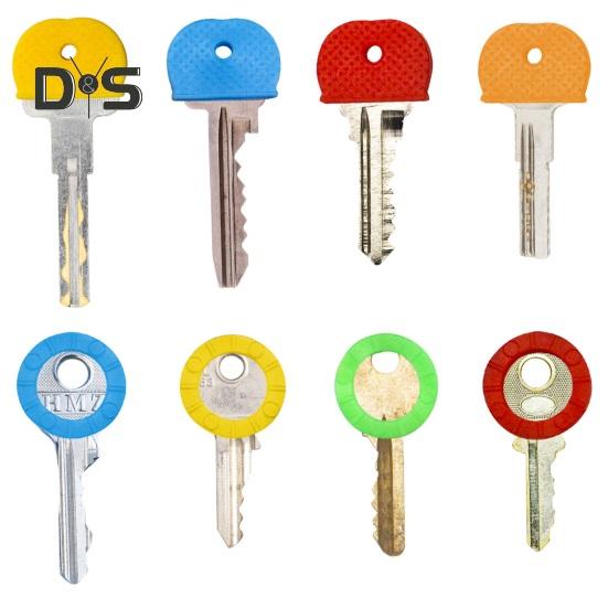 24/32/40 Pcs Colored Key Caps Flexible Round Rubber Key Covers Semi-circular Key Tags Identifiers for House Keys Non Odd-Shaped Keys